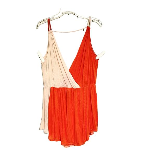 Free People Orange and Pink Wrap Blouse - Picture 4 of 9